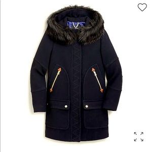 J. Crew Women’s Chateau Parka Wool jacket black size 12, like new